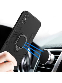 Powertech Ring Armor Back Cover Black (iPhone 14 Pro Max)
