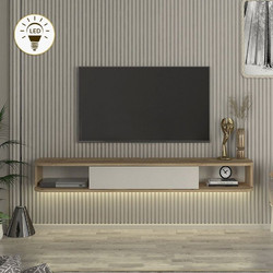 Έπιπλο τηλεόρασης επιτοίχιο Cross Megapap με LED χρώμα sepet oak - sandstone 150x29,6x19,2εκ