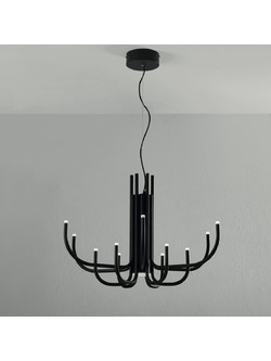 NOUVEAU Κρεμαστό φωτιστικό LED ONDALUCE SO.NOUVEAU/NERO μαύρο μέταλλο O78cm H52cm