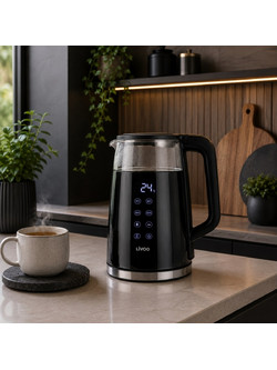 Livoo DOD198 Γυάλινος Βραστήρας 1.7lt 1850W με Ρύθμιση Θερμοκρασίας Μαύρος