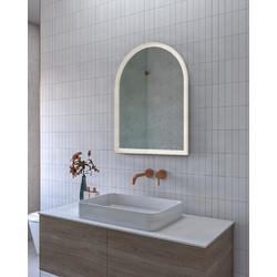 Project Mirrors Iron Arch Καθρέπτης Μπάνιου Led Μεταλλικός Λευκός 60x80cm