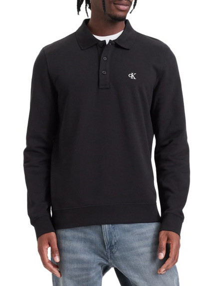 Calvin Klein Ανδρική Μπλούζα Polo Μακρυμάνικη Μαύρη LV04RH235G-1