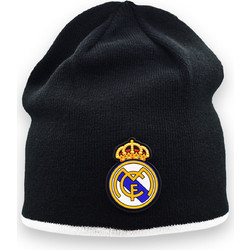 Real Madrid CF Official Beanie - Black Knit with Crest Patch - Size U (RM5GO2)