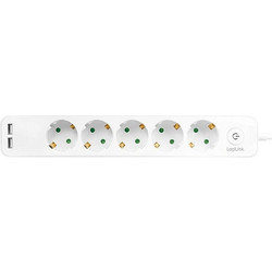LogiLink Πολύπριζο 5 Θέσεων με 2 USB-A, Διακόπτη και Καλώδιο 1.5m LPS249U