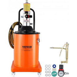 VEVOR Grease Pump, 5 Gallon 20L, Air Operated Grease Pump with 13 ft High Pressure Hose and Grease Gun, Pneumatic Grease Bucket Pump with Wheels, Portable Lubrication Grease Pump 50:1 Pressure Ratio