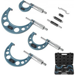 VEVOR 4 PCS Micrometer Set, 0-1/1-2/2-3/3-4 in Machinist Outside Micrometer, Ultra-Precision Accuracy, Professional Machinist Tools with Protective Case, for Metalworking & Engineering