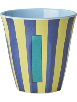 Rice - Melamine Cup with the Letter I - Blue - Medium