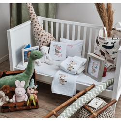 Cokitex Giraffe Σετ Βρεφικά Σεντόνια Κούνιας Βαμβακερά 120x160 Pink