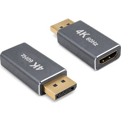 POWERTECH αντάπτορας DisplayPort σε HDMI CAB-DP085, 4K/60Hz, γκρι