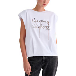 Attrattivo γυναικείο t-shirt με τύπωμα και αλυσίδες 9923934-1