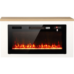 HOMCOM 820-537V90WT Επιδαπέδιο Ηλεκτρικό Τζάκι 1800W Μ114xΥ60xΒ30cm