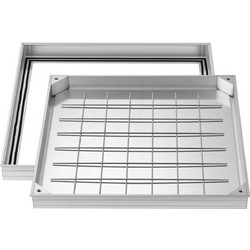 VEVOR Κάλυμμα Φρεατίου με Πλαίσιο, 600 x 600mm Αόρατο Χωνευτό Κάλυμμα Πρόσβασης Σηπτικής Δεξαμενής, Κάλυμμα Επιθεώρησης Καναλιού Αποστράγγισης από Κράμα Αλουμινίου για Πεζοδρόμια, Κήπους, Αίθρια