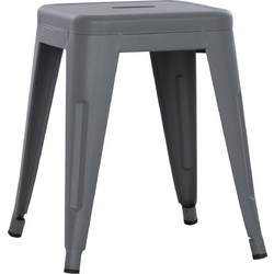 ΣΚΑΜΠΟ ΜΕΤΑΛΛΙΚΟ MELITA HM0096.50 ΣΕ ΓΚΡΙ ΜΑΤ ΧΡΩΜΑ 37x37x45Υεκ