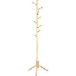 VASAGLE Standing Coat Rack, Solid Wood Coat Rack, Tree-Shaped Coat Rack with 8 Hooks, 3 Height Options, for Clothes, Hats, Bags, for Living Room, Bedroom, Home Office, Natural RCR004N01