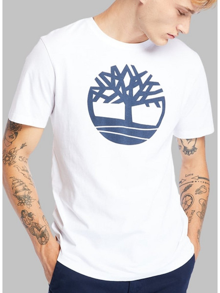Timberland Regular Fit Kennebec River Tree Logo T-Shirt - ΛΕΥΚΌ