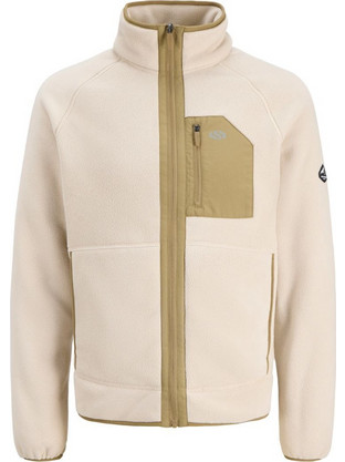 Jack & Jones Jcoverbier Ανδρική Ζακέτα Fleece με Φερμουάρ Μπεζ