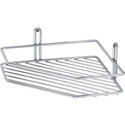 TEKNO-TEL Γωνιακή Ραφιέρα Μπάνιου Τοίχου 27.5x20x8cm Πάχος O5mm Επιχρωμιωμένο Ατσάλι