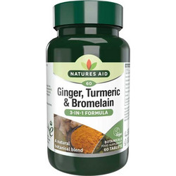 Natures Aid Ginger, Turmeric & Bromelain 60 Ταμπλέτες