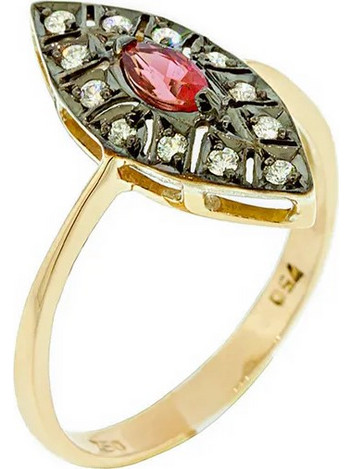 Million Diamonds ΑΝΤ Γυναικείο Δαχτυλίδι από Χρυσό 18K με Διαμάντι & Ρουμπίνι 8579