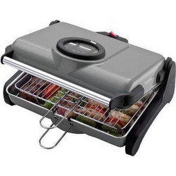 Primo AB661 Silver Ηλεκτρική Ψησταριά Σχάρας 1200W με Καπάκι 34x25cm