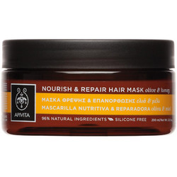 Apivita Nourish & Repair Ελιά & Μέλι Μάσκα Μαλλιών για Επανόρθωση & Ψαλίδα για Ξηρά & Ταλαιπωρημένα Μαλλιά 200ml