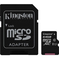 Kingston Canvas Select microSDXC 64GB Class 10 U1 UHS-I + Adapter