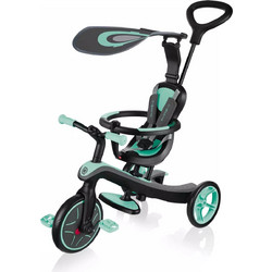 Globber Explorer 4 in 1 Τρίκυκλο Ποδήλατο με Σκίαστρο & Χειρολαβή για 10+ Μηνών Μαύρο Πράσινο