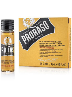 Proraso Wood & Spice Treatment Hot Λάδι για Γένια 4x17ml