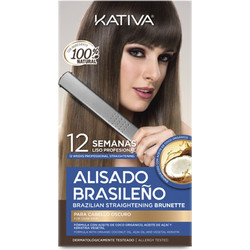 Kativa Alisado Brazilian Brunette Kit Σετ Ισιωτικής Θεραπείας Μαλλιών Κερατίνης για Όγκο Επανόρθωση & Φριζάρισμα