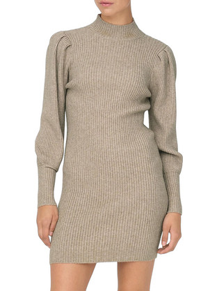 Only Katia Mini Καθημερινό Φόρεμα Πλεκτό Μπεζ 15232502