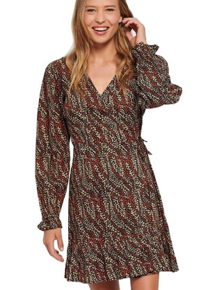 Funky Buddha Mini Καθημερινό Φόρεμα Κρουαζέ Πολύχρωμο FBL006-125-13