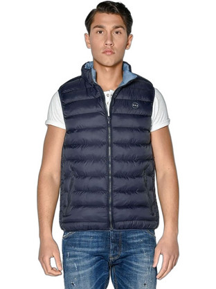 Brokers Αμάνικο Ανδρικό Μπουφάν Χειμωνιάτικο Puffer Navy Μπλε 29490-003