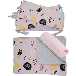 Minene Kitten Σετ Κούνιας Pink 3τμχ