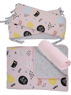 Minene Kitten Σετ Κούνιας Pink 3τμχ