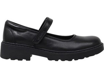 Geox Casey Παιδικές Μπαλαρίνες Δερμάτινες με Σκρατς Μαύρες J6420P00085C9999