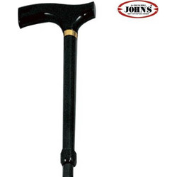 John's Μπαστούνι Μονόποδο Ξύλινο Πτυσσόμενο 80-92cm Μαύρο 26101