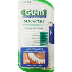 Gum 634 Original Fluoride Μεσοδόντιες Οδοντογλυφίδες L Άσπρες 50τμχ