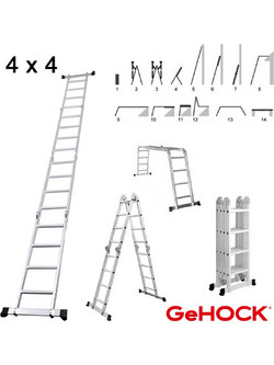 GeHOCK Πολυμορφική Σκάλα Αλουμινίου 4 x 4