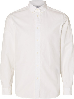 Selected Ανδρικό Πουκάμισο Βαμβακερό Μακρυμάνικο Slim Fit Λευκό 16092564