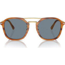 Persol PO3352S 960/56 Ανδρικά Γυαλιά Ηλίου Aviator Ασημί Καφέ με Μπλε Polarized Φακό