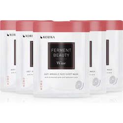 Korika Ferment Beauty Anti-Wrinkle Face Sheet Μάσκα Προσώπου για Ενυδάτωση & Αντιγήρανση με Υαλουρονικό 5τμχ