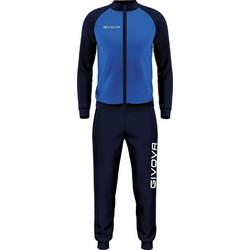 Givova Tuta Felpa Revolution Ανδρικό Σετ Φόρμας με Λάστιχο Navy Μπλε Royal Blue TR034S-0204