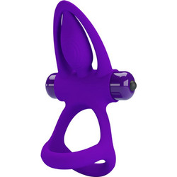Pretty Love Vibrator Ring 10 Ελαστικό Δαχτυλίδι Πέους Σιλικόνης με Δόνηση Μωβ