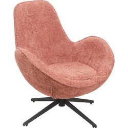 HomeMarkt Πολυθρόνα Περιστρεφόμενη Ροζ Brynn HM9594.02