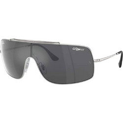 Ray-Ban RB3897 0036G Ανδρικά Γυαλιά Ηλίου Μάσκα Μεταλλικά Ασημί με Μαύρο Καθρέπτη Φακό