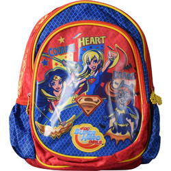 SunCe DC Super Hero Girls Σχολική Τσάντα Πλάτης Δημοτικού Μπλε Κόκκινη SHG-7410