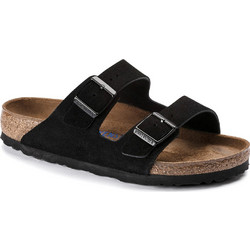 Birkenstock Arizona Soft Footbed Δερμάτινα Ανδρικά Σανδάλια Ανατομικά Μαύρα 95132