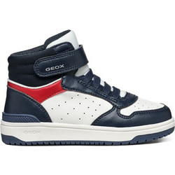Geox Washiba Παιδικά Sneakers Μποτάκια Λευκά Navy Μπλε J46LQB05415C4211