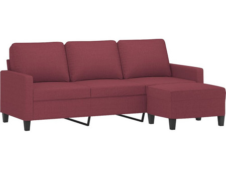vidaXL Τριθέσιος Καναπές Μπορντό 198x77x80cm 3201043