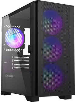 Montech Air 100 ARGB Black Gaming Mini Tower Κουτί Υπολογιστή RGB με Πλαϊνό Παράθυρο
